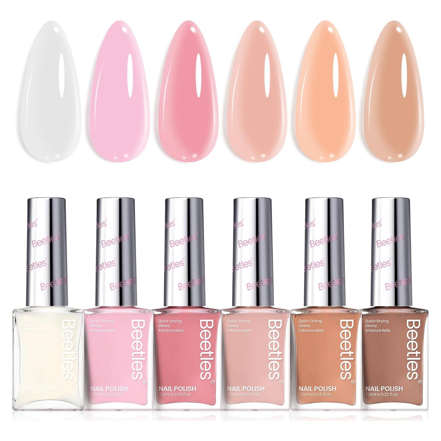 Set de Esmalte de Uñas Beetles 6 Colores Secado Rápido