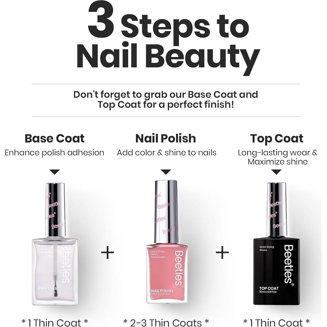 Set de Esmalte de Uñas Beetles 6 Colores Secado Rápido