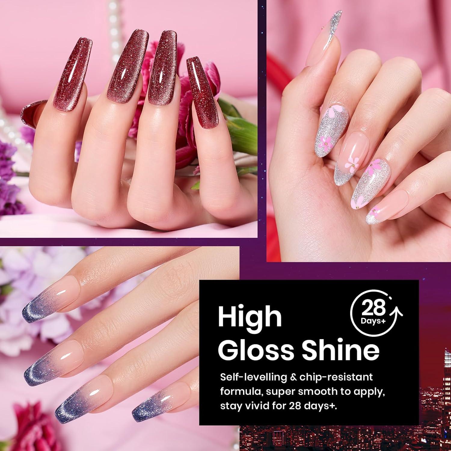 Set de Esmalte de Uñas Gel Ojo de Gato Beetles 6 Colores