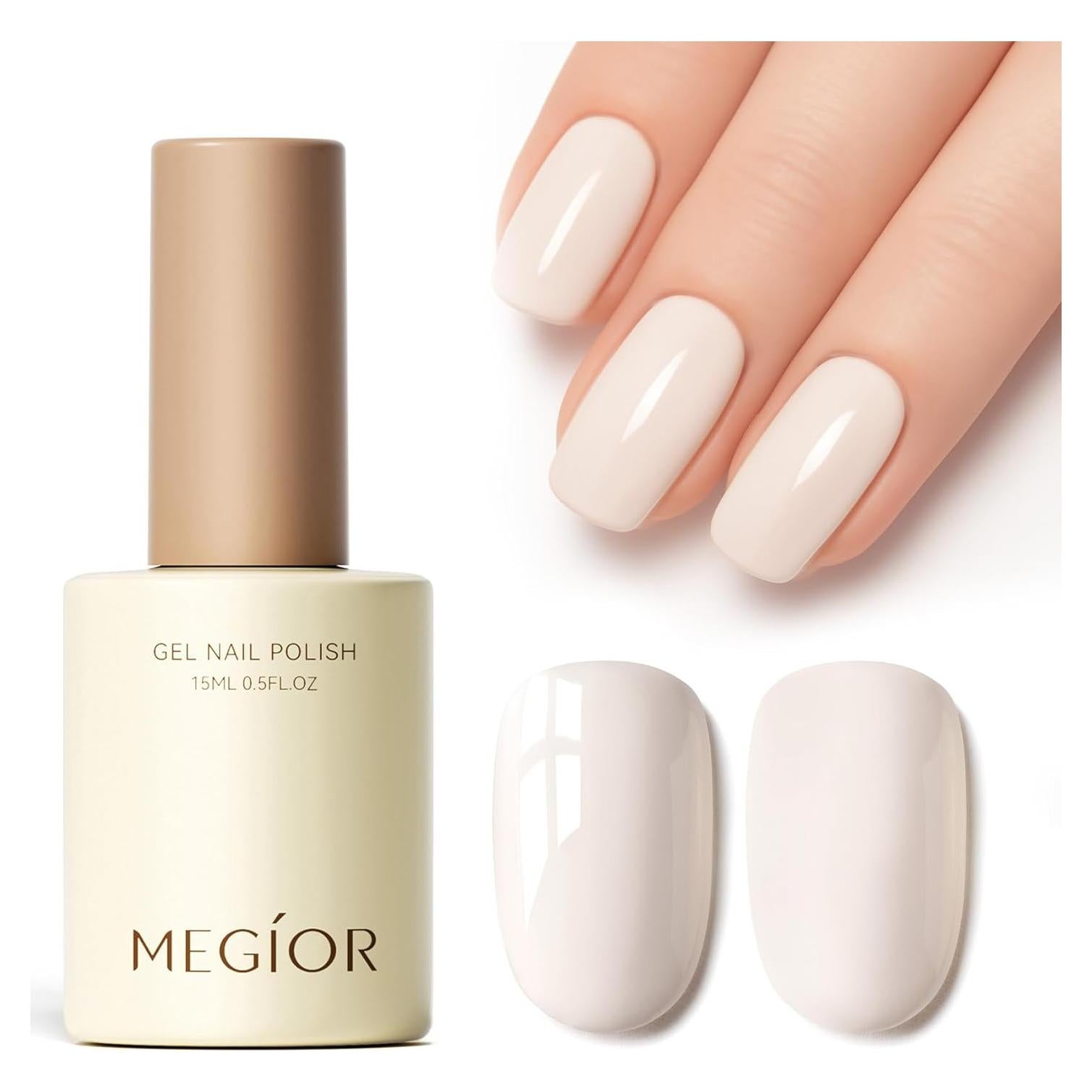 Esmalte de Uñas en Gel MEGIOR Milkshake 15ml Blanco Lechoso
