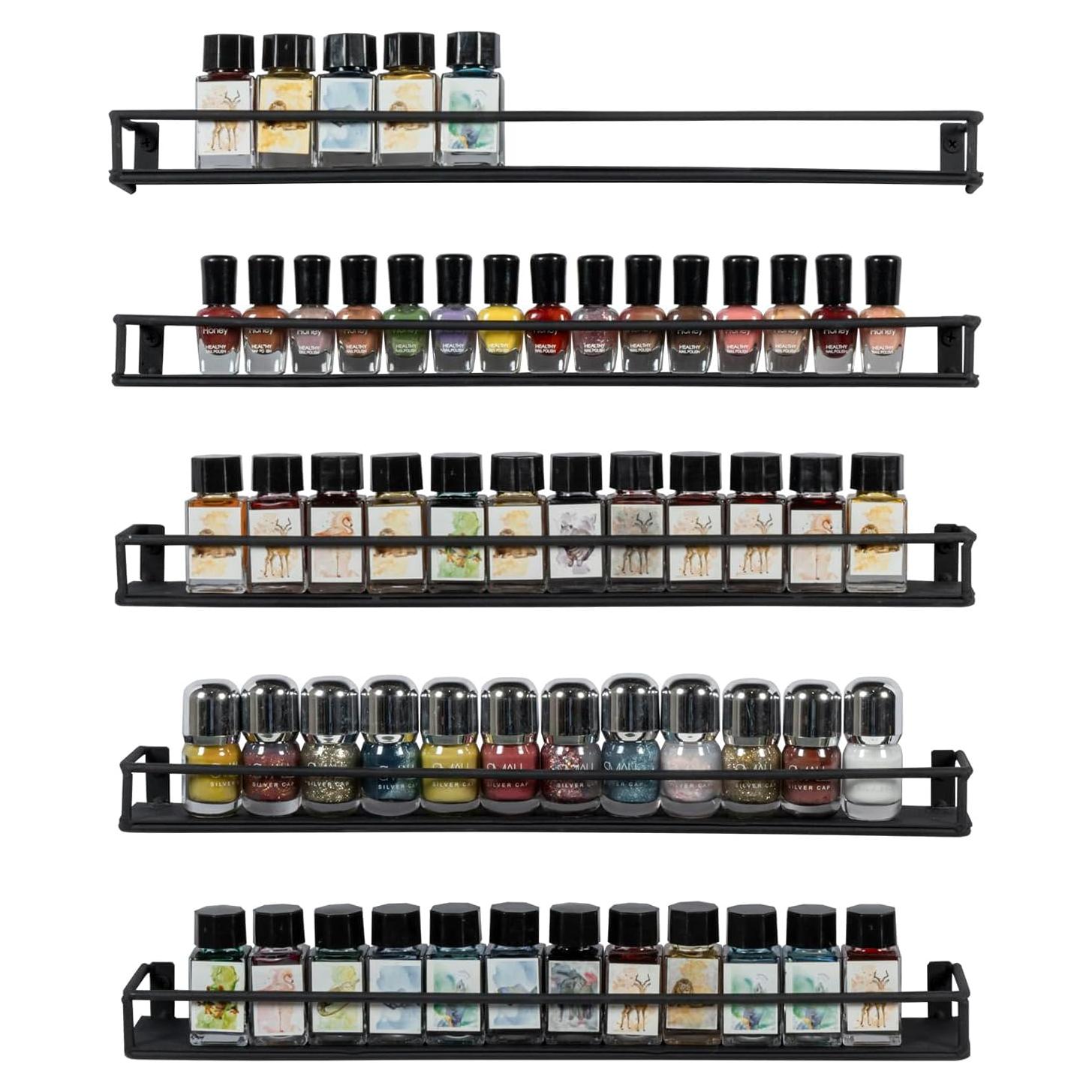 Estanterías de Exhibición MyGift de Metal Negro 42 cm - Juego de 5