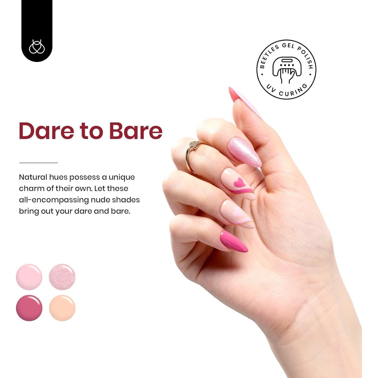 Set de Esmalte de Uñas en Gel Beetles 23 Piezas Rosa Nude