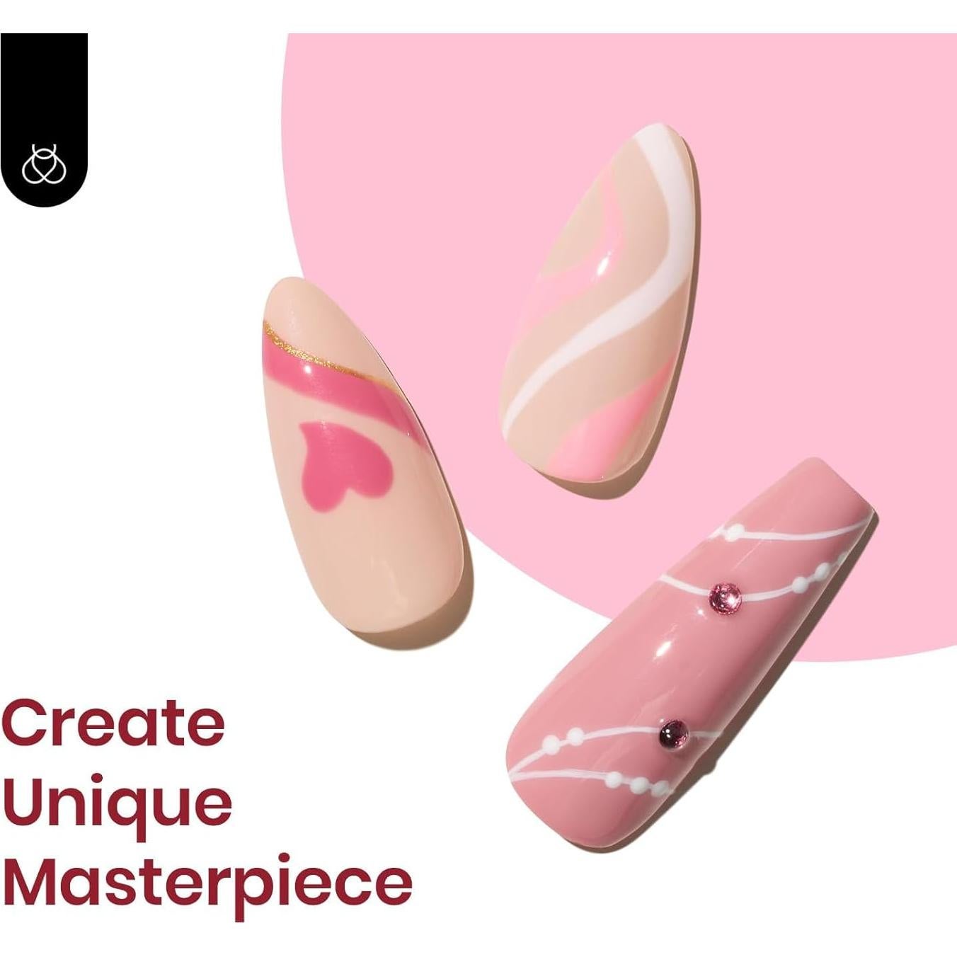 Set de Esmalte de Uñas en Gel Beetles 23 Piezas Rosa Nude