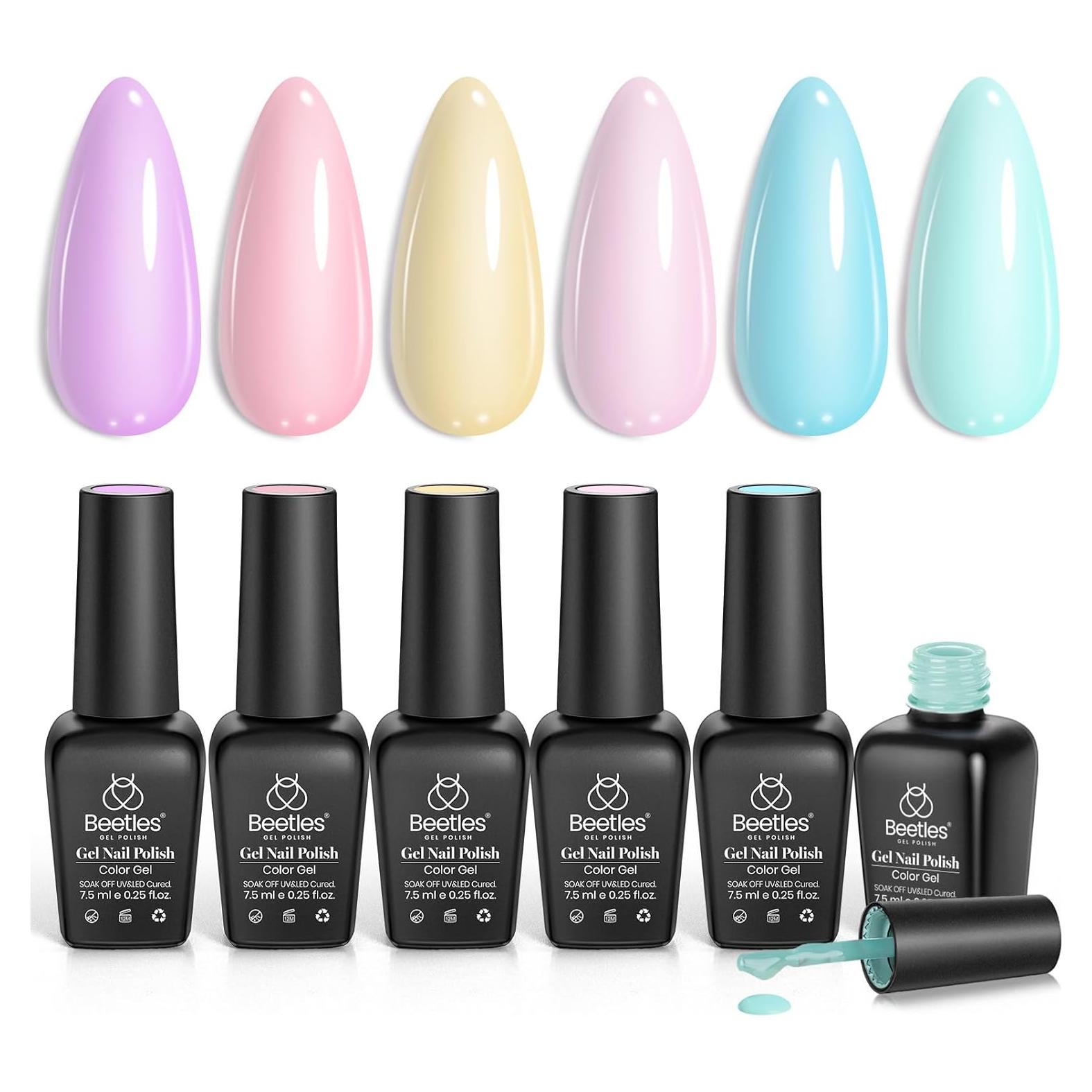 Juego de Esmalte de Gel Pastel Beetles - 6 Colores