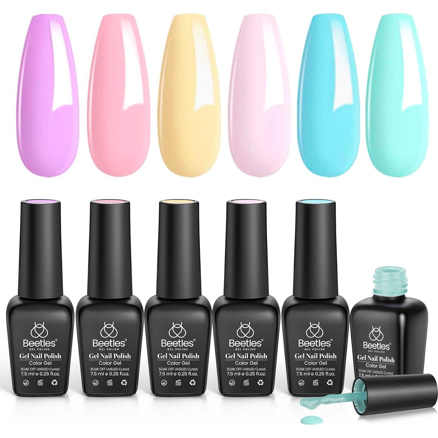 Juego de Esmalte de Gel Pastel Beetles - 6 Colores