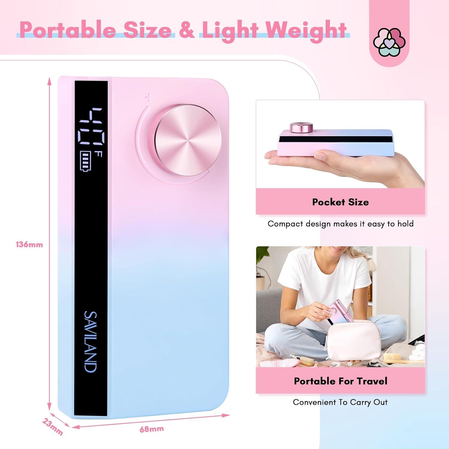 Taladro de Uñas Eléctrico SAVILAND 40000 RPM Inalámbrico