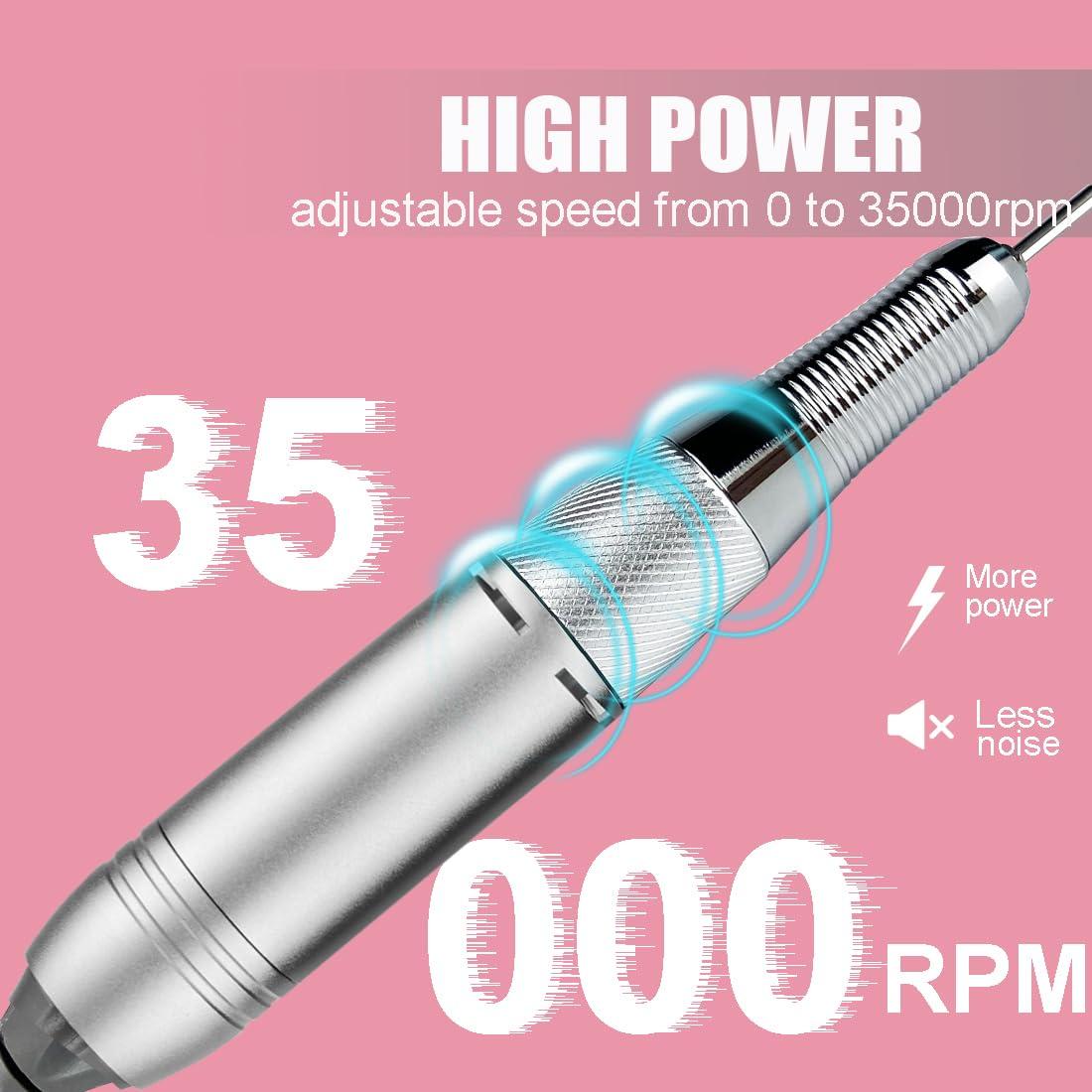 Taladro de Uñas Eléctrico Lumcrissy Rosa 35000 RPM Recargable