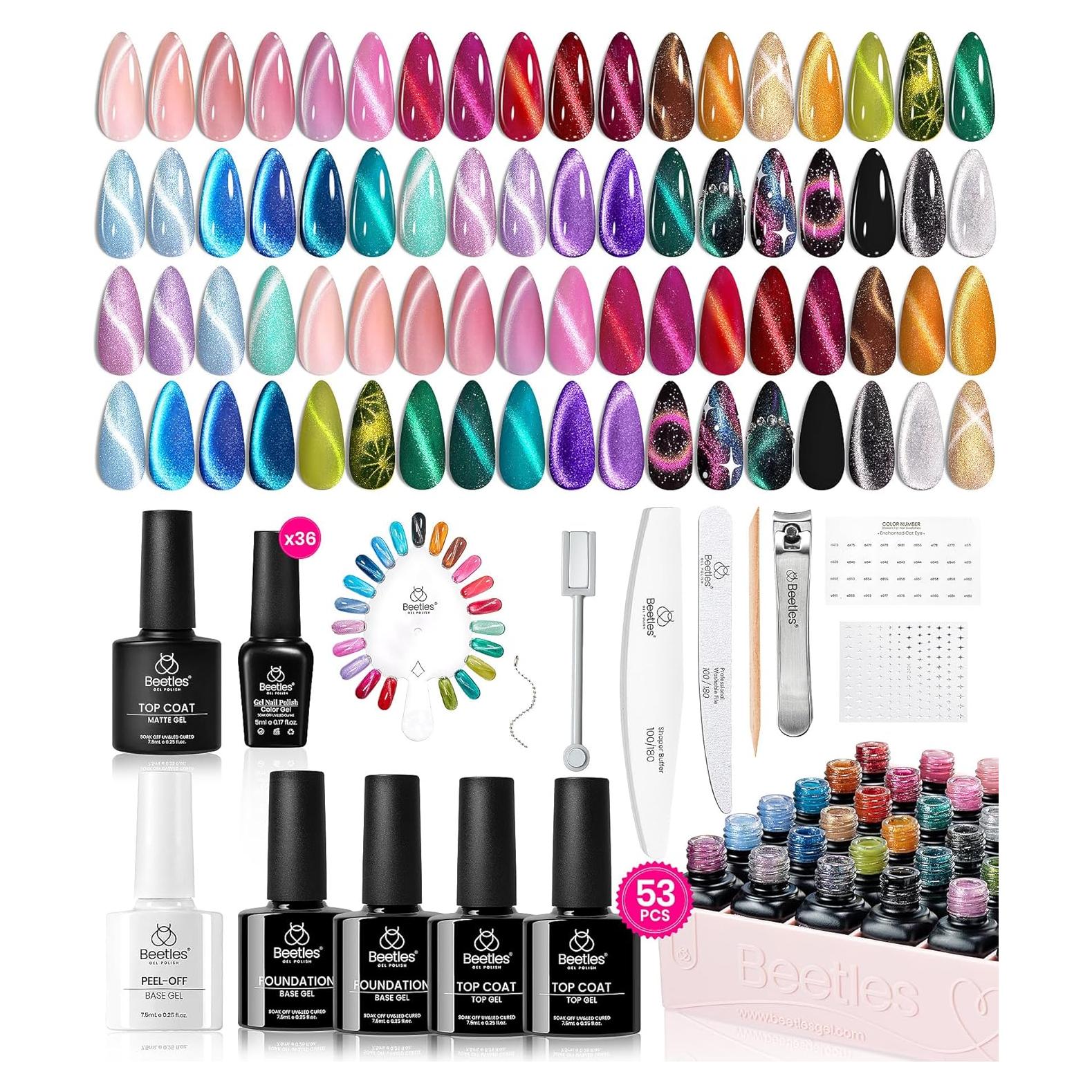 Set de Esmalte de Uñas Gel Ojo de Gato Beetles - 36 Colores
