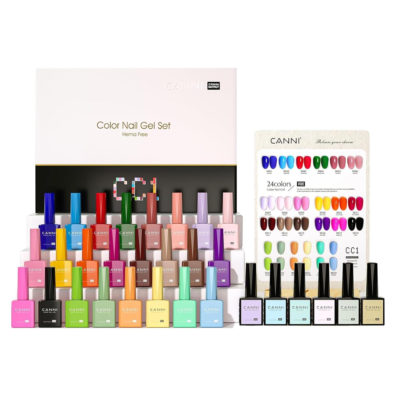 Set de Esmalte de Uñas CANNI CC1 30 Pcs 9ML Sin Hema