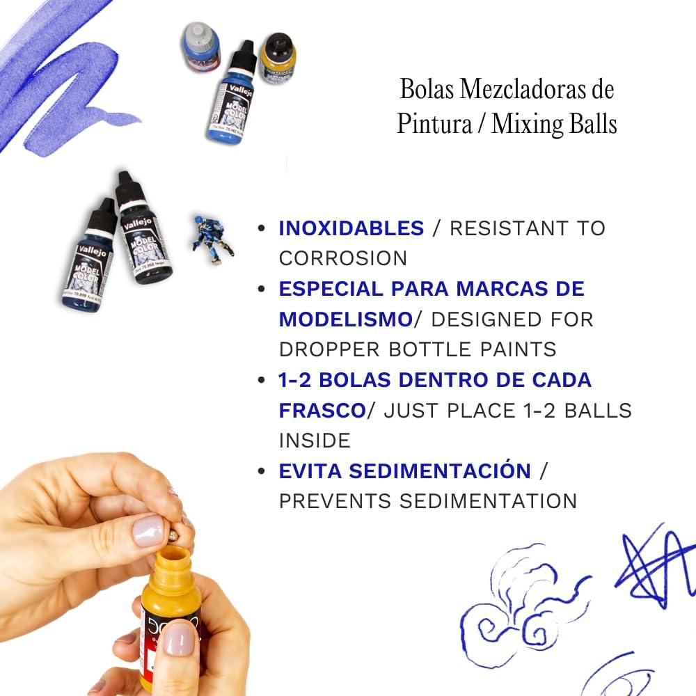 Bolas de Mezcla de Pintura Hartem - Acero Inoxidable 5 mm, 250 pcs