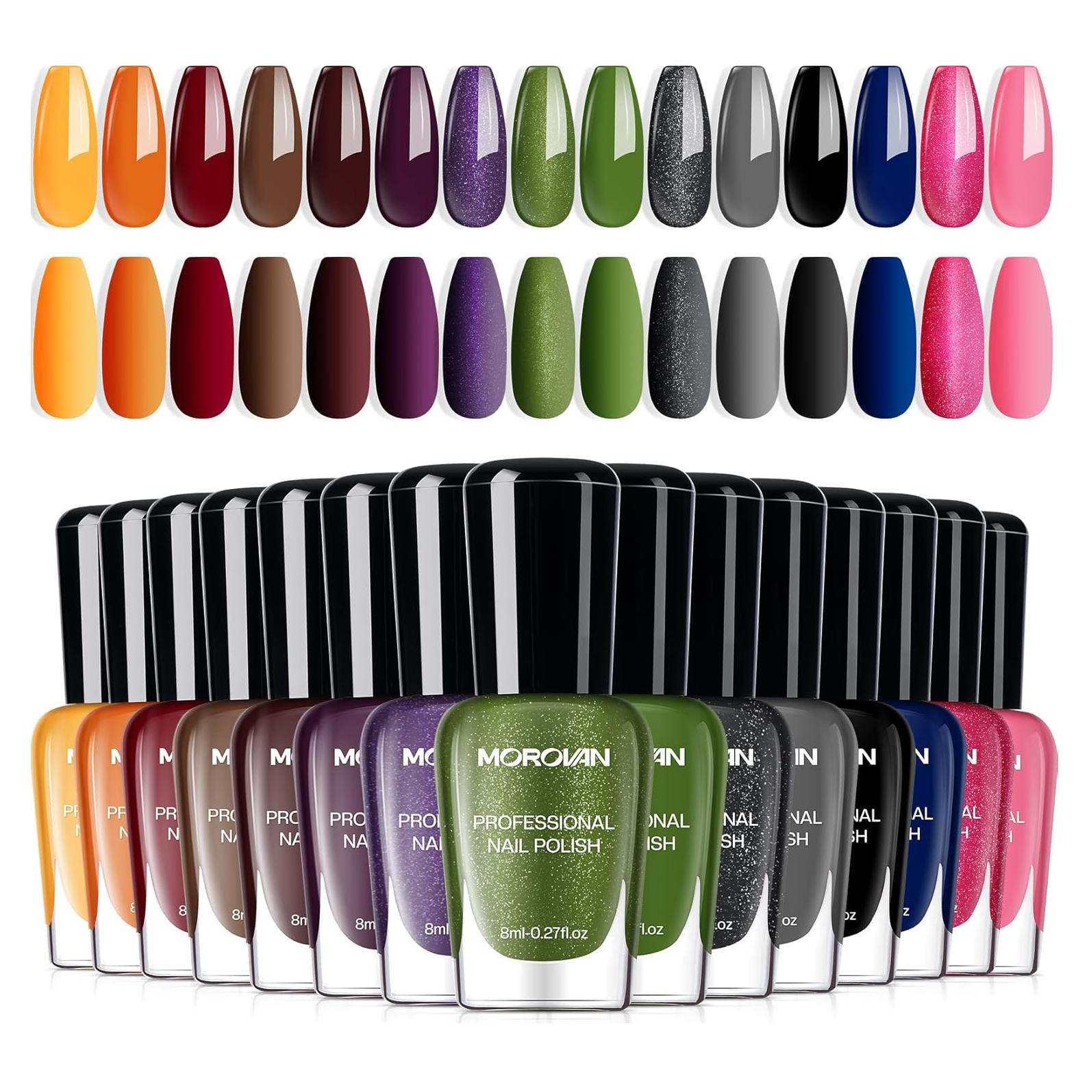 Kit de Esmalte de Uñas Morovan 15 Tonos Secado Rápido