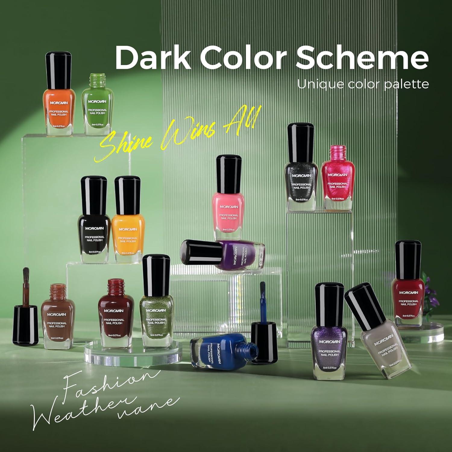 Kit de Esmalte de Uñas Morovan 15 Tonos Secado Rápido