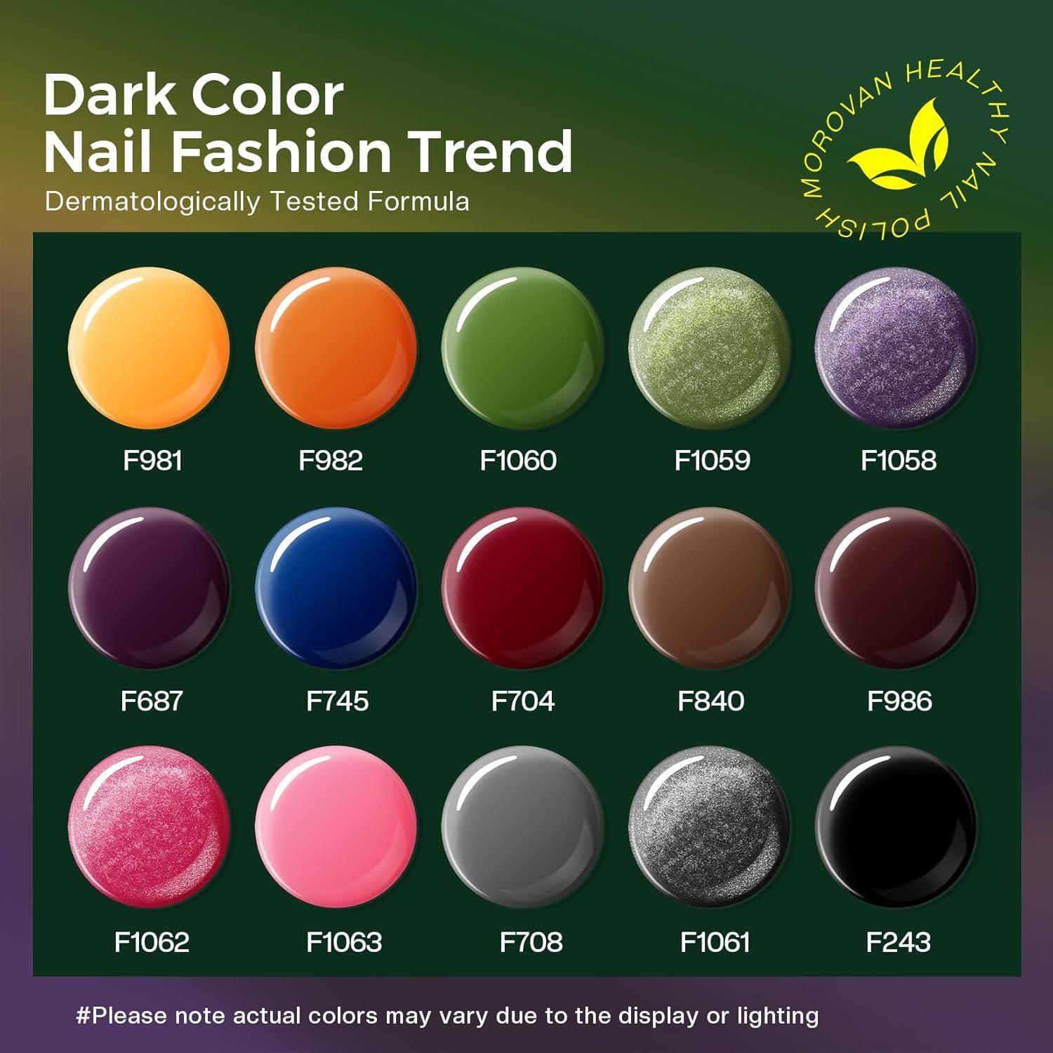 Kit de Esmalte de Uñas Morovan 15 Tonos Secado Rápido