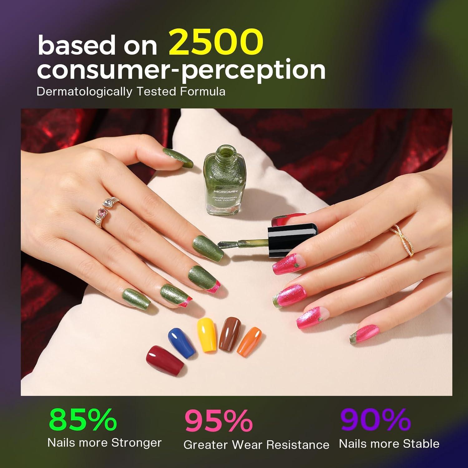 Kit de Esmalte de Uñas Morovan 15 Tonos Secado Rápido