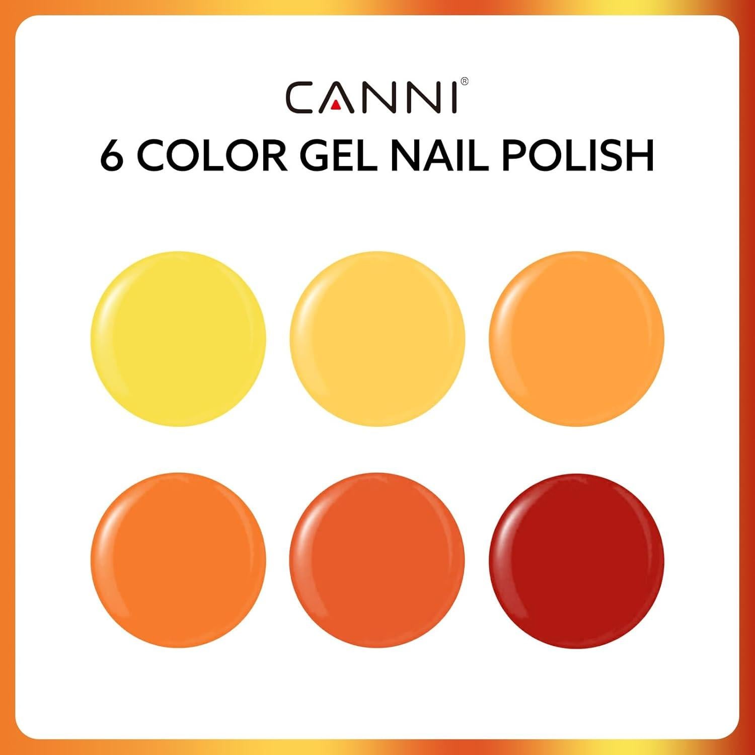Set de Esmalte de Uñas Gel CANNI 6Pcs 9ml Otoño Colores