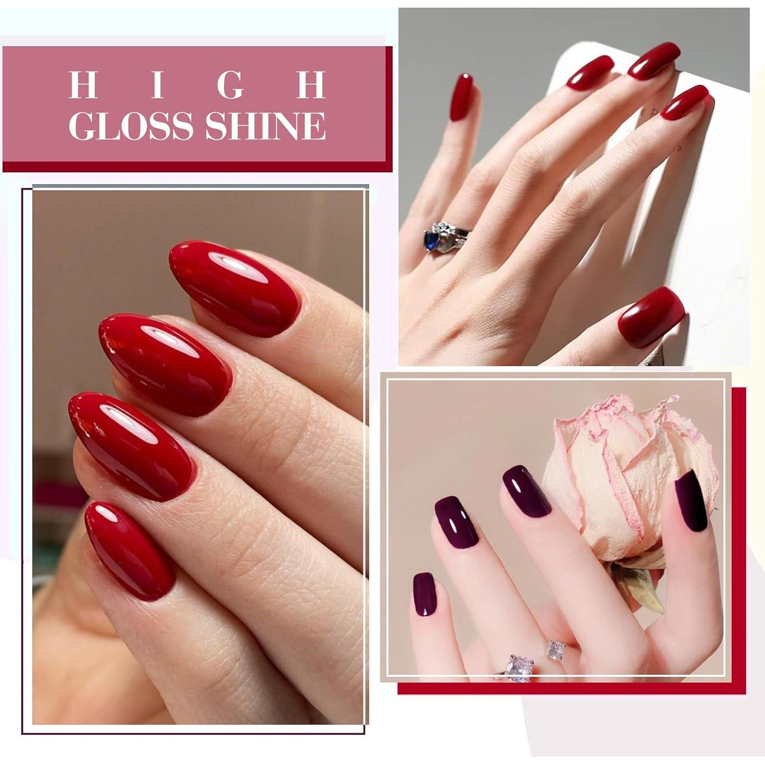 Set de 6 Esmaltes de Uñas en Gel CANNI 9 ML Rojo Cereza