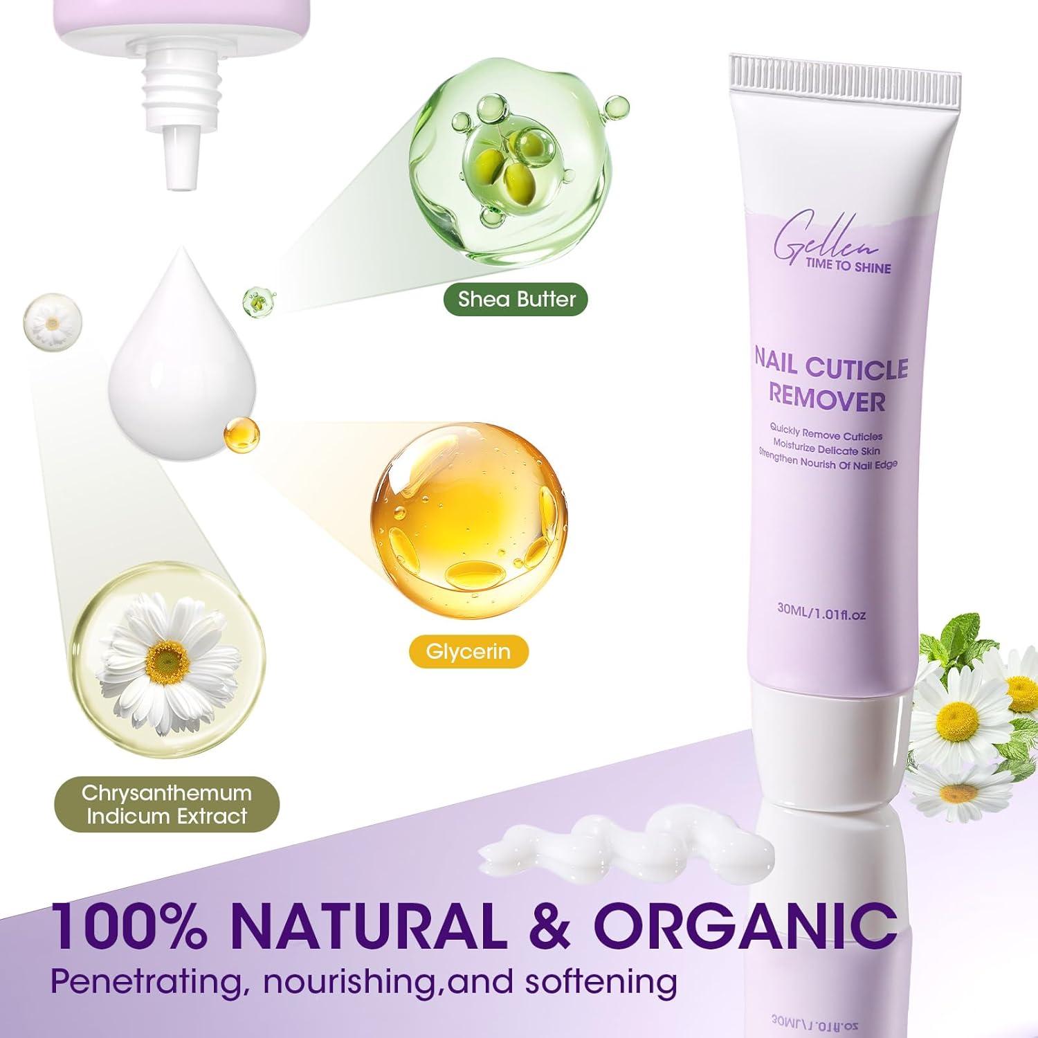 Removedor de Cutículas GELLEN 30ml Crema Suavizante Orgánica