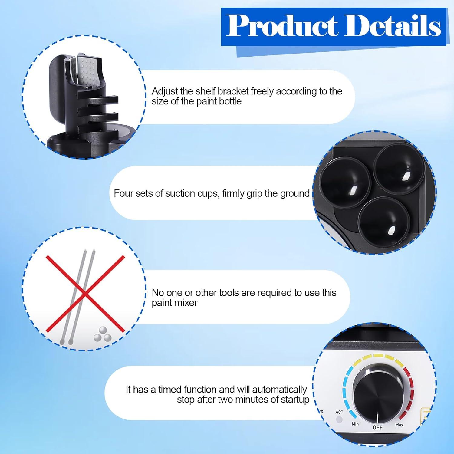 Mezclador de Pintura Eléctrico BINGOX Vortex 300-2400RPM USB-C