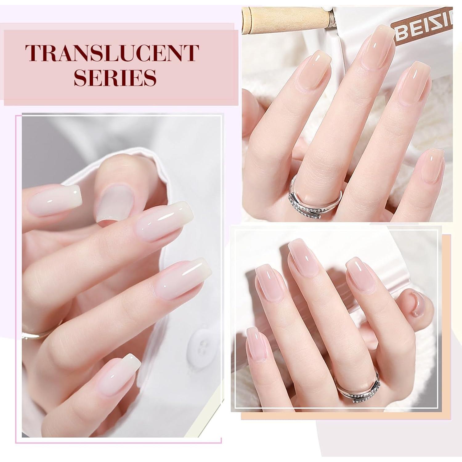 CANNI Kit de Gel de Uñas Nude Rosa 6 Pcs 9 ml Manicura