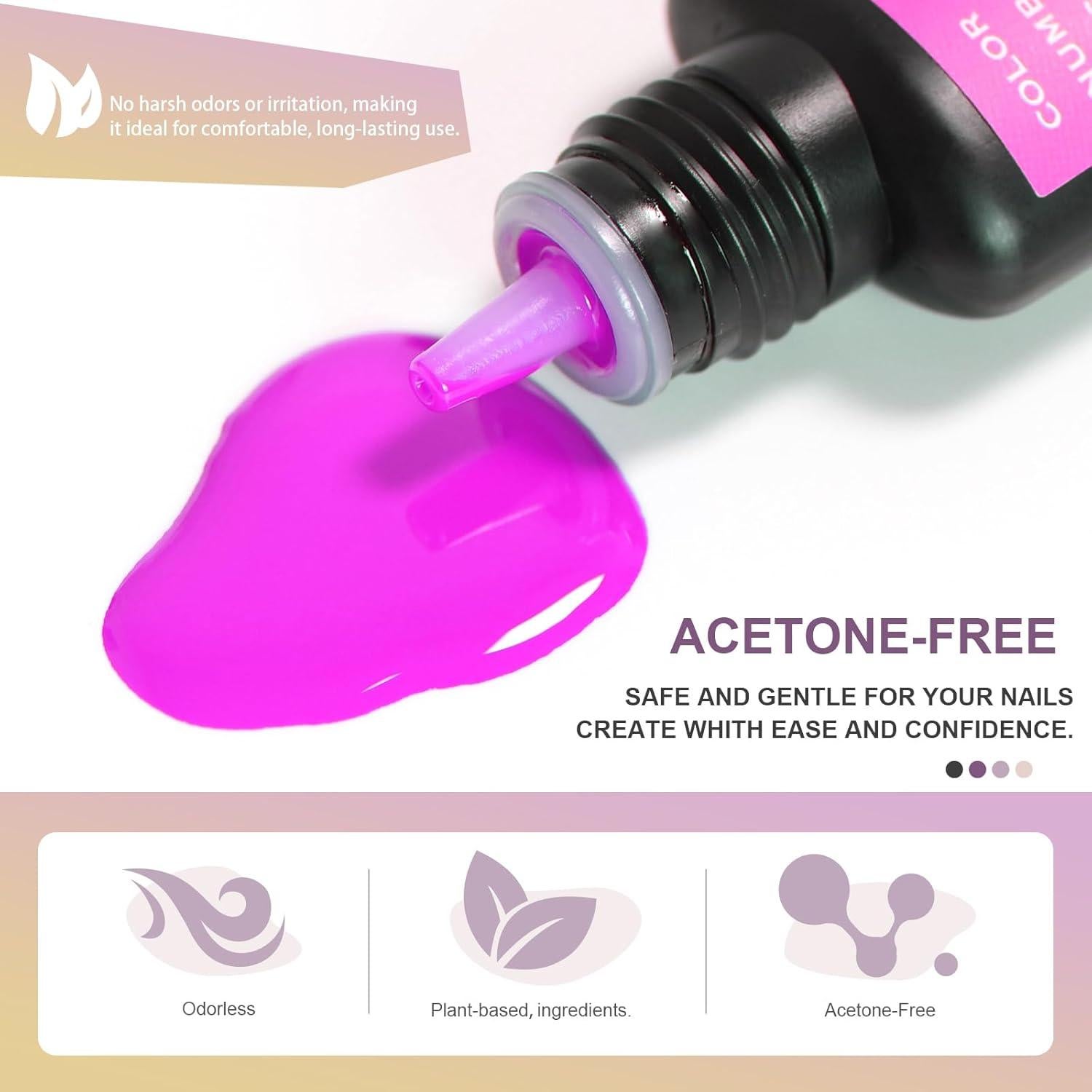 Set de Gel de Uñas Airbrush FAVAI Color Blanco 6x15ml