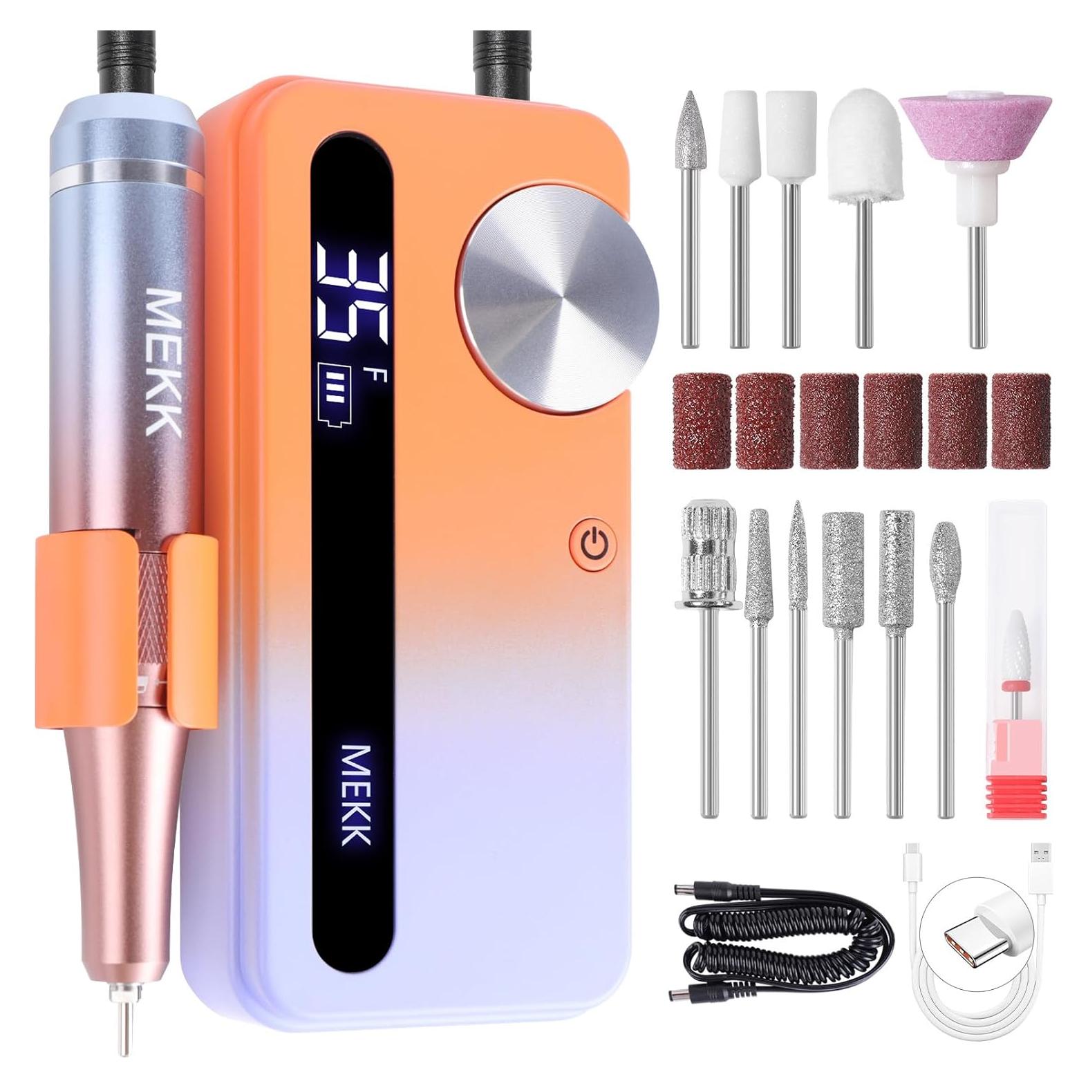 Taladro de Uñas Eléctrico MEKK 35000RPM con 12 Piezas