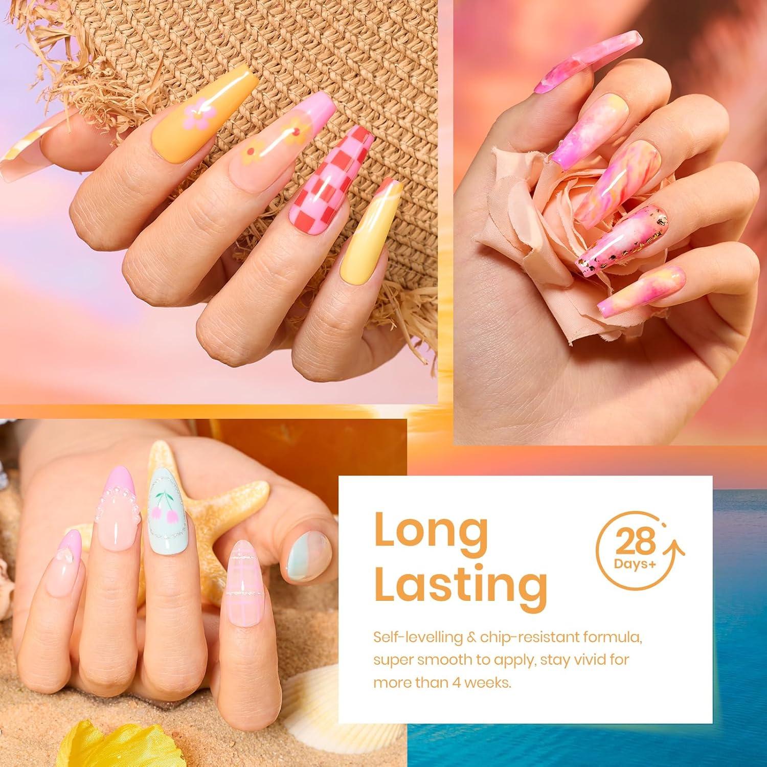 Set de Esmalte en Gel Beetles 20 Colores 5ml con Base y Top Coat