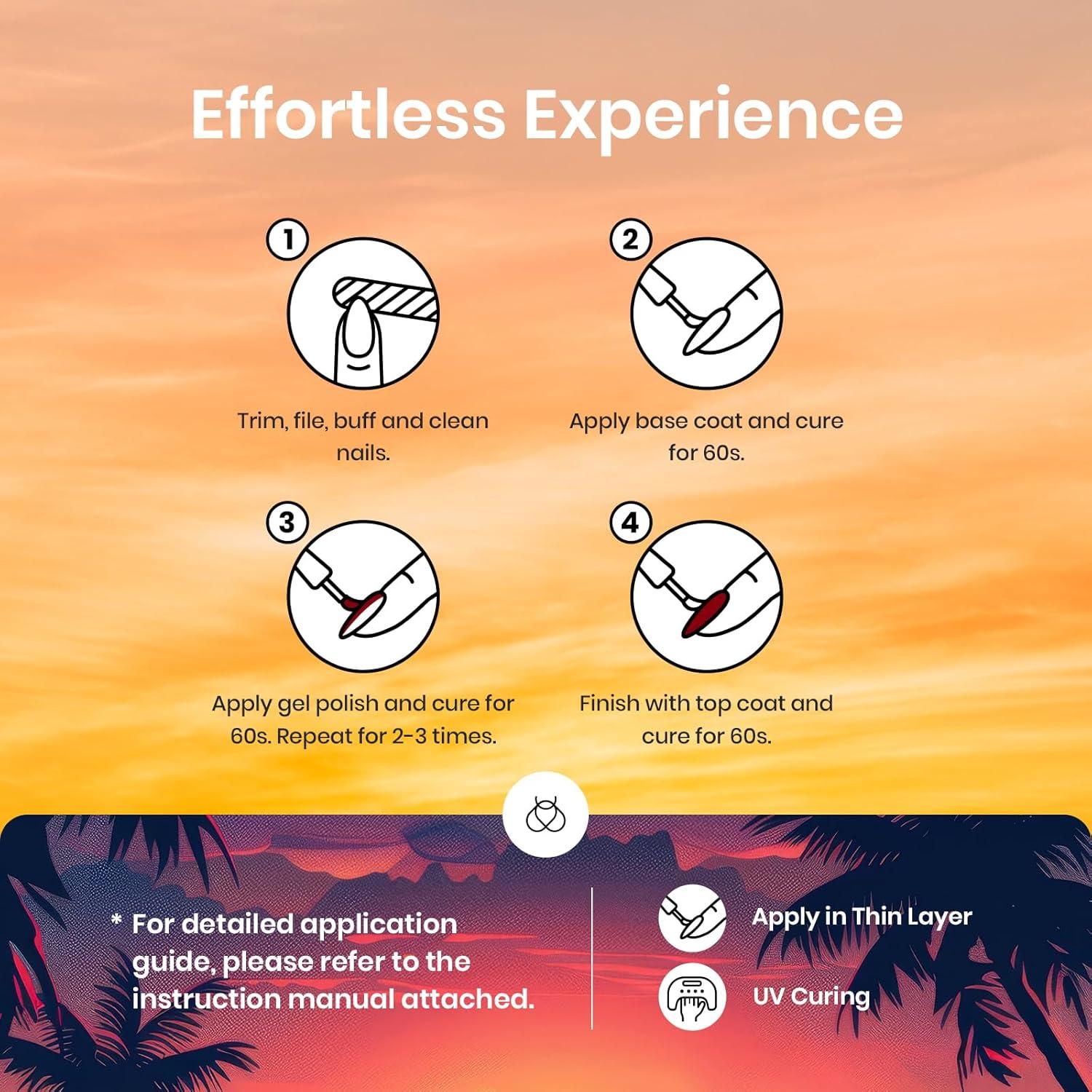 Set de Esmalte en Gel Beetles 20 Colores 5ml con Base y Top Coat