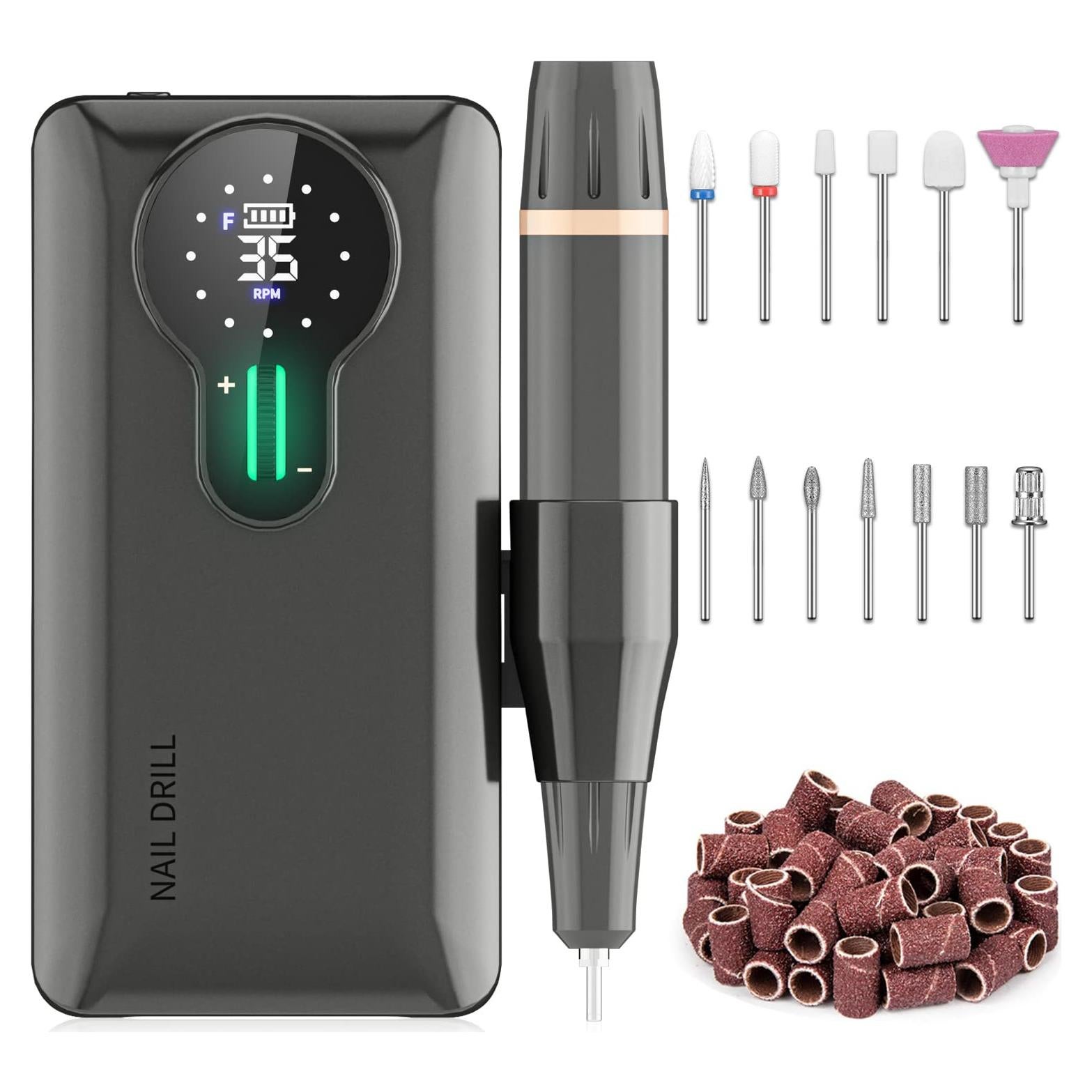 Taladro de Uñas Inalámbrico ENGERWALL 35000 RPM Plata Pro