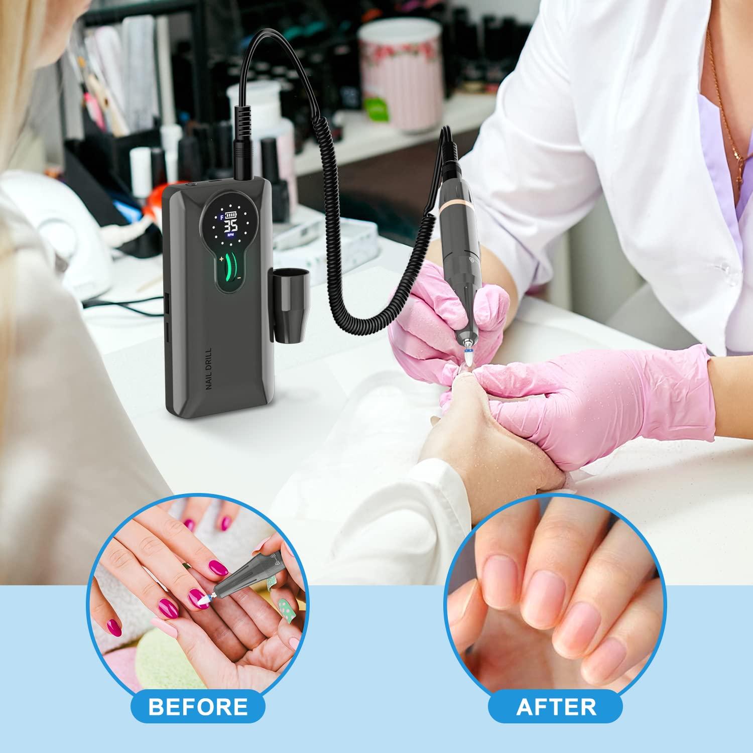 Taladro de Uñas Inalámbrico ENGERWALL 35000 RPM Plata Pro