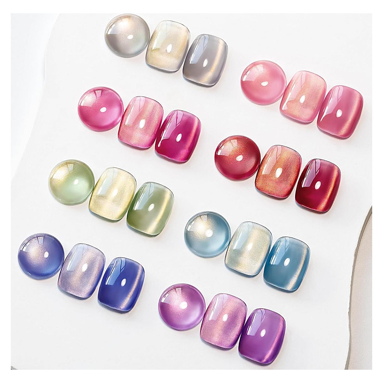 Set de Esmalte de Uñas Gel MIZHSE Efecto Ojo de Gato 8 Colores