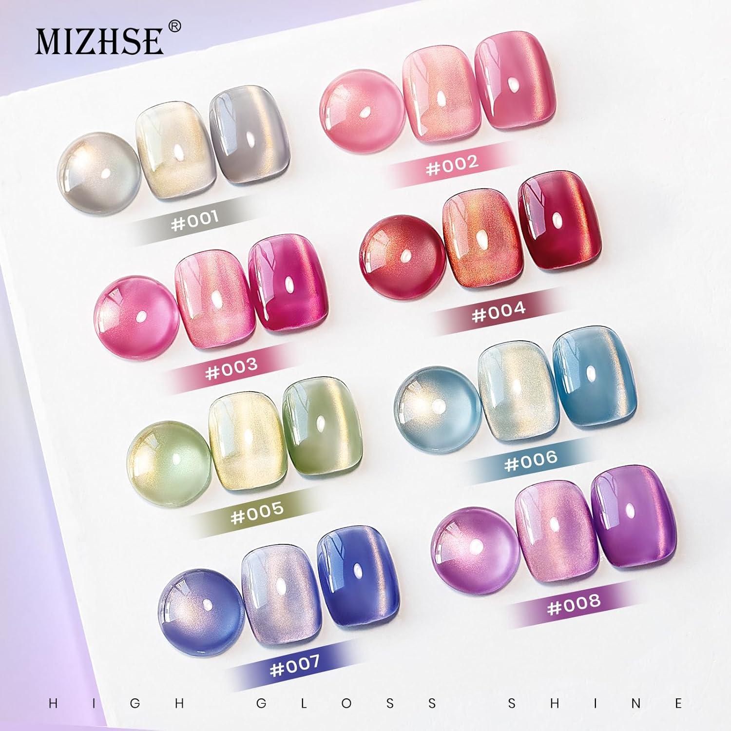 Set de Esmalte de Uñas Gel MIZHSE Efecto Ojo de Gato 8 Colores