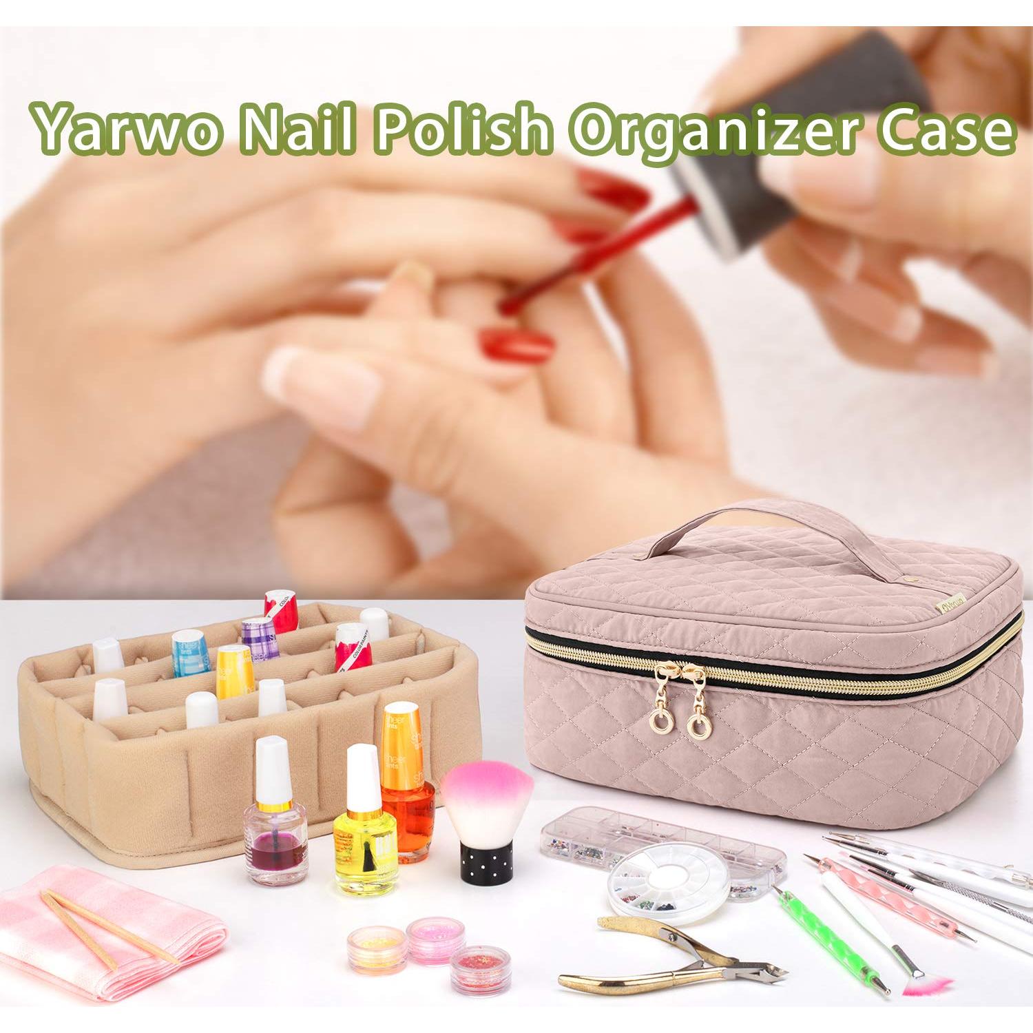 Bolsa de Transporte para Esmalte de Uñas YARWO Rosa 24 Botellas