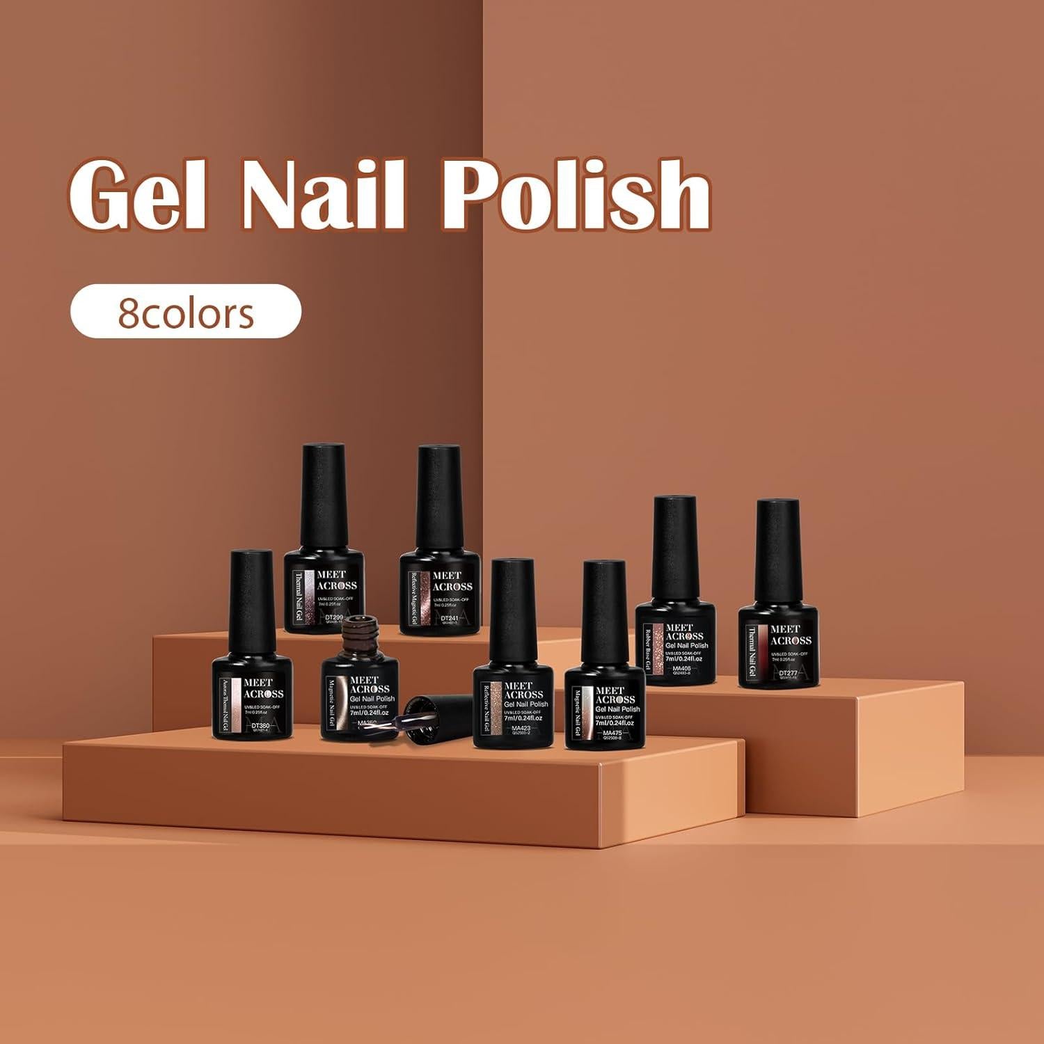 Juego de 8 Esmaltes de Uñas en Gel MEET ACROSS - Café Chocolate