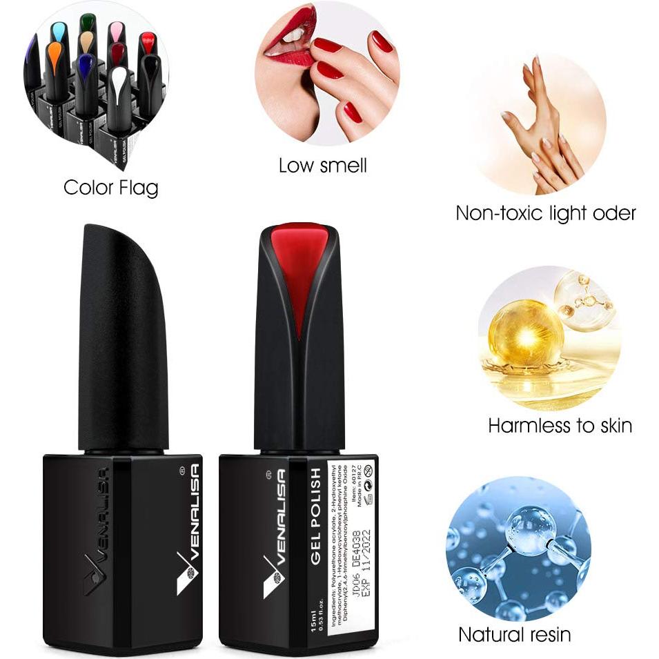 Esmalte de Uñas en Gel VENALISA 15ml Naranja Neón Removible