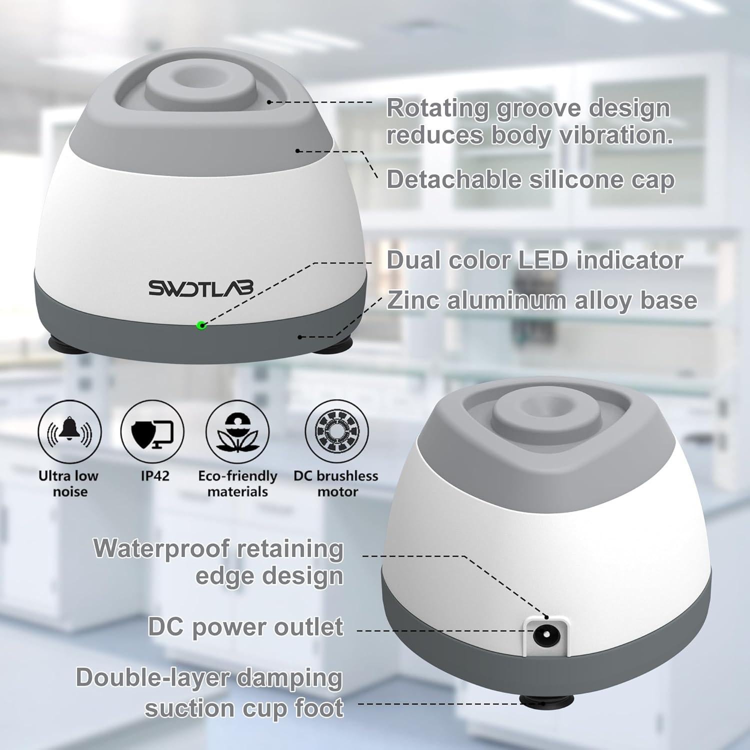 Mezclador Vortex Mini SWDTLAB 4000rpm Portátil para Pintura