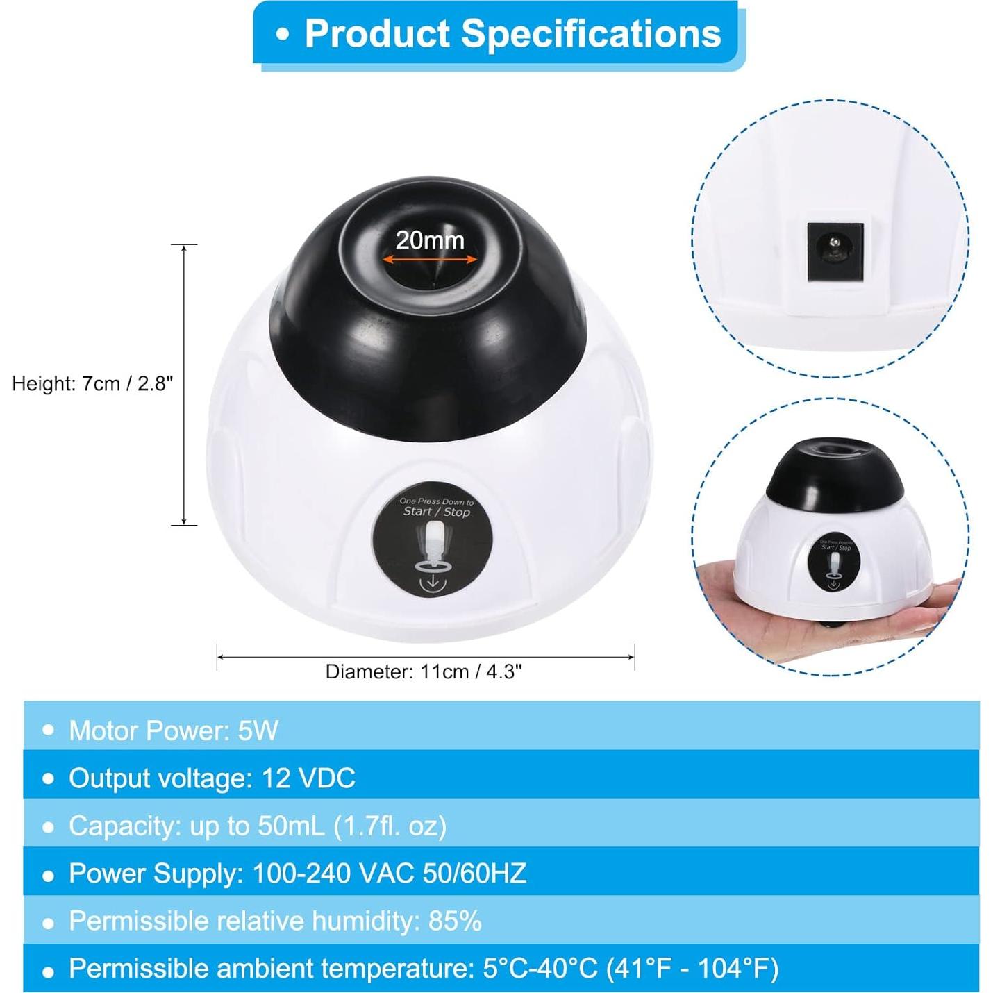 Mezclador Mini Vortex PATIKIL 4000RPM para Pintura y Esmalte