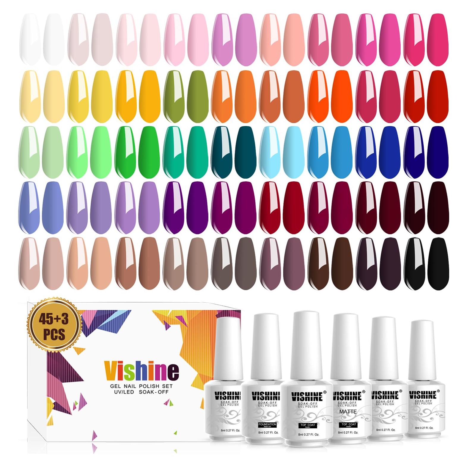 Set de Esmalte de Uñas en Gel Vishine - 45 Colores 8ml