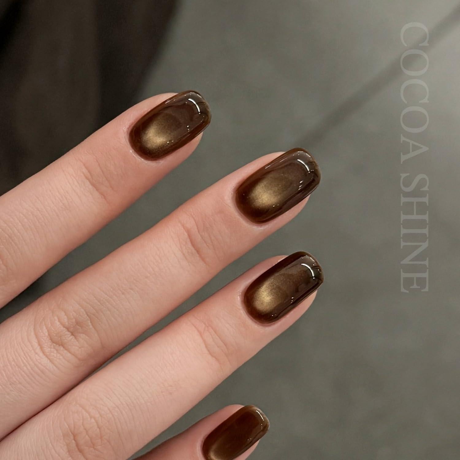 Gel de Uñas GAOY 16ml Color Café Brillante Efecto Ojo de Gato