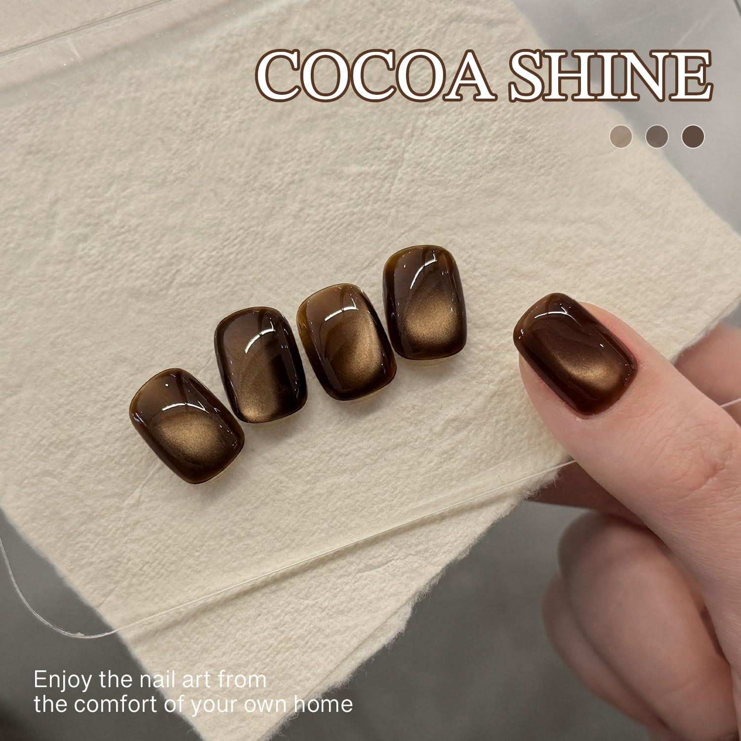 Gel de Uñas GAOY 16ml Color Café Brillante Efecto Ojo de Gato