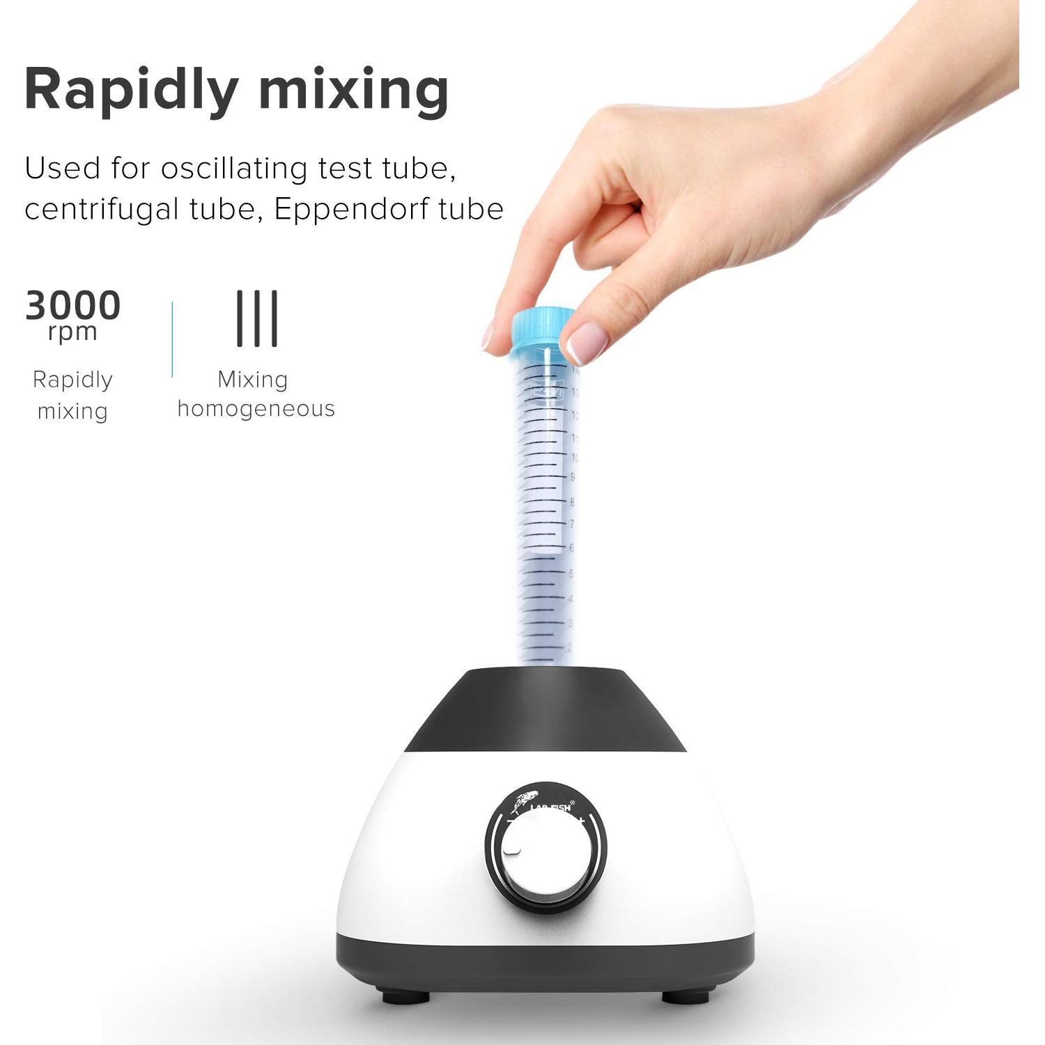 Mezclador Vortex LAB FISH Mini 0-3000 RPM para Laboratorio