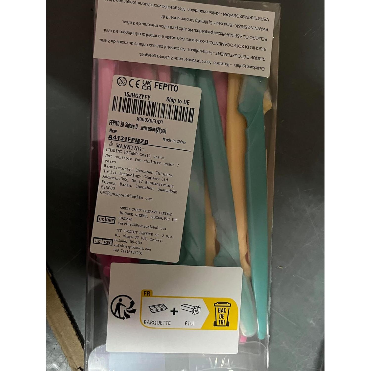 Rasurador de Cejas FEPITO 20 Unidades Acero Inoxidable