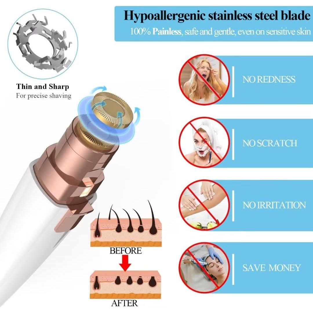 Rasuradora de Cejas JNATER 2 en 1 Recargable USB Indolora