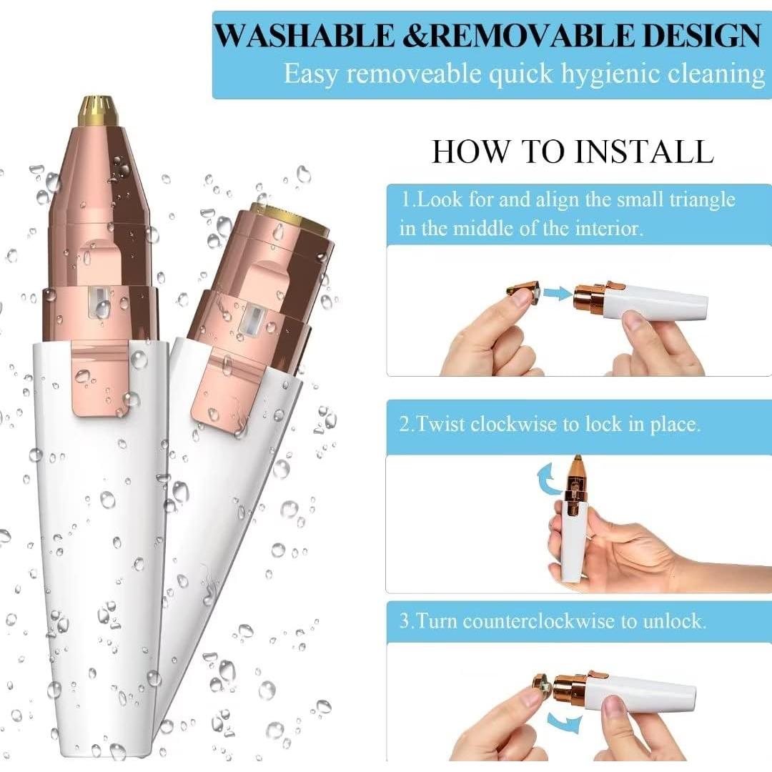 Rasuradora de Cejas JNATER 2 en 1 Recargable USB Indolora