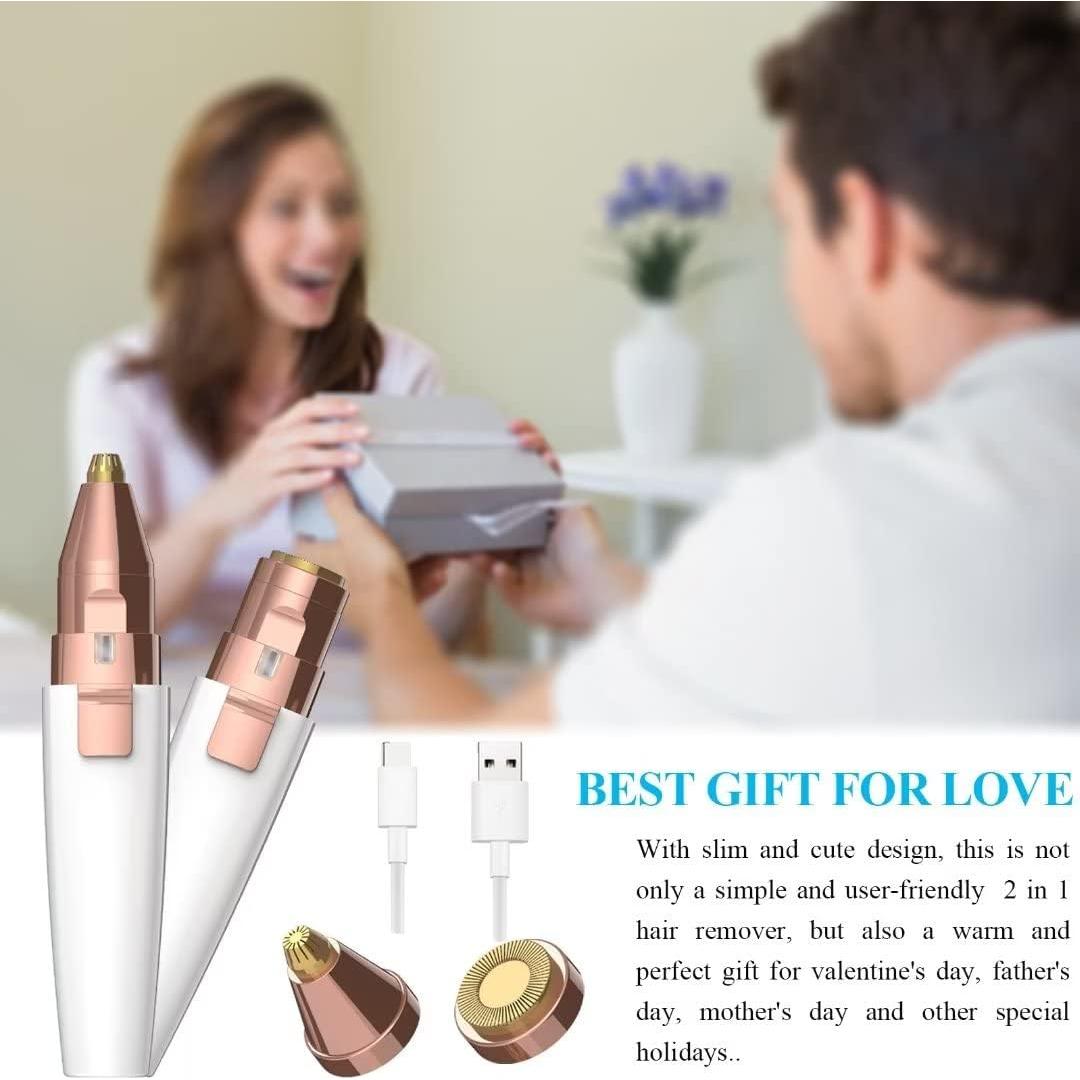 Rasuradora de Cejas JNATER 2 en 1 Recargable USB Indolora