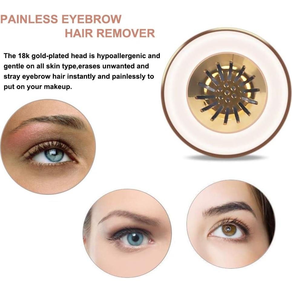 Removedor de Vello de Cejas SiKii Oro Rosa, Depilador Facial LED