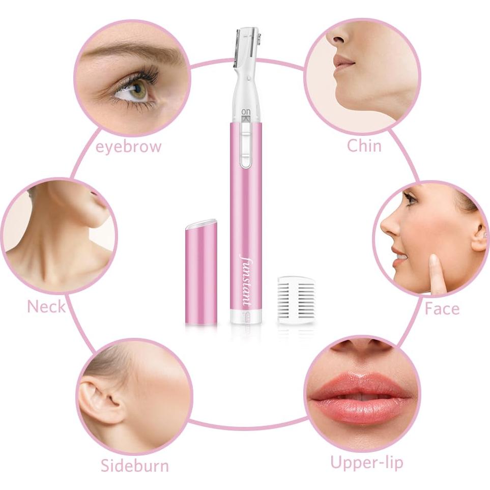 Recortador de cejas eléctrico Funstant Rosa Coral - Indoloro