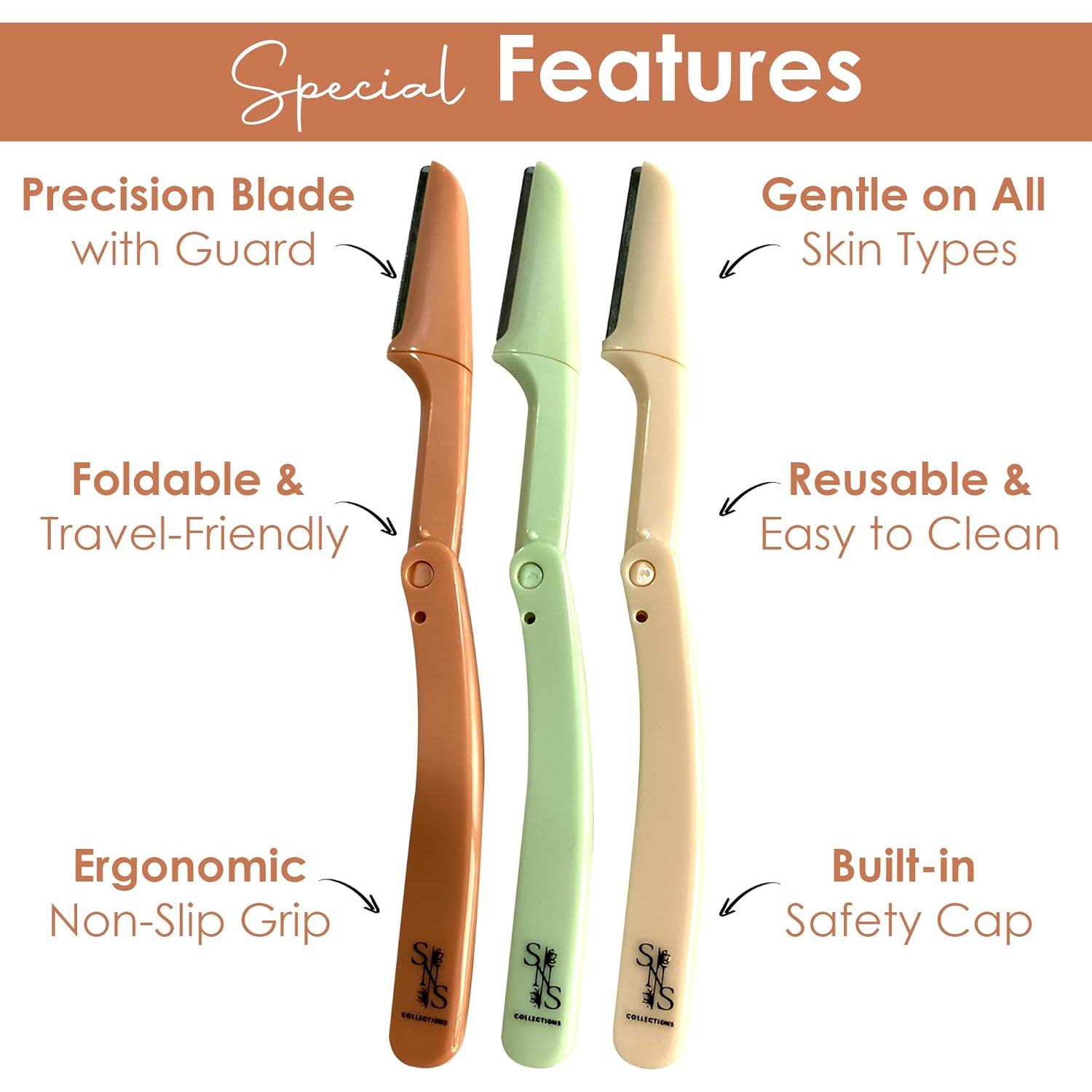 Rasuradora de Cejas SNS Collections - Dermaplaning Suave Verde