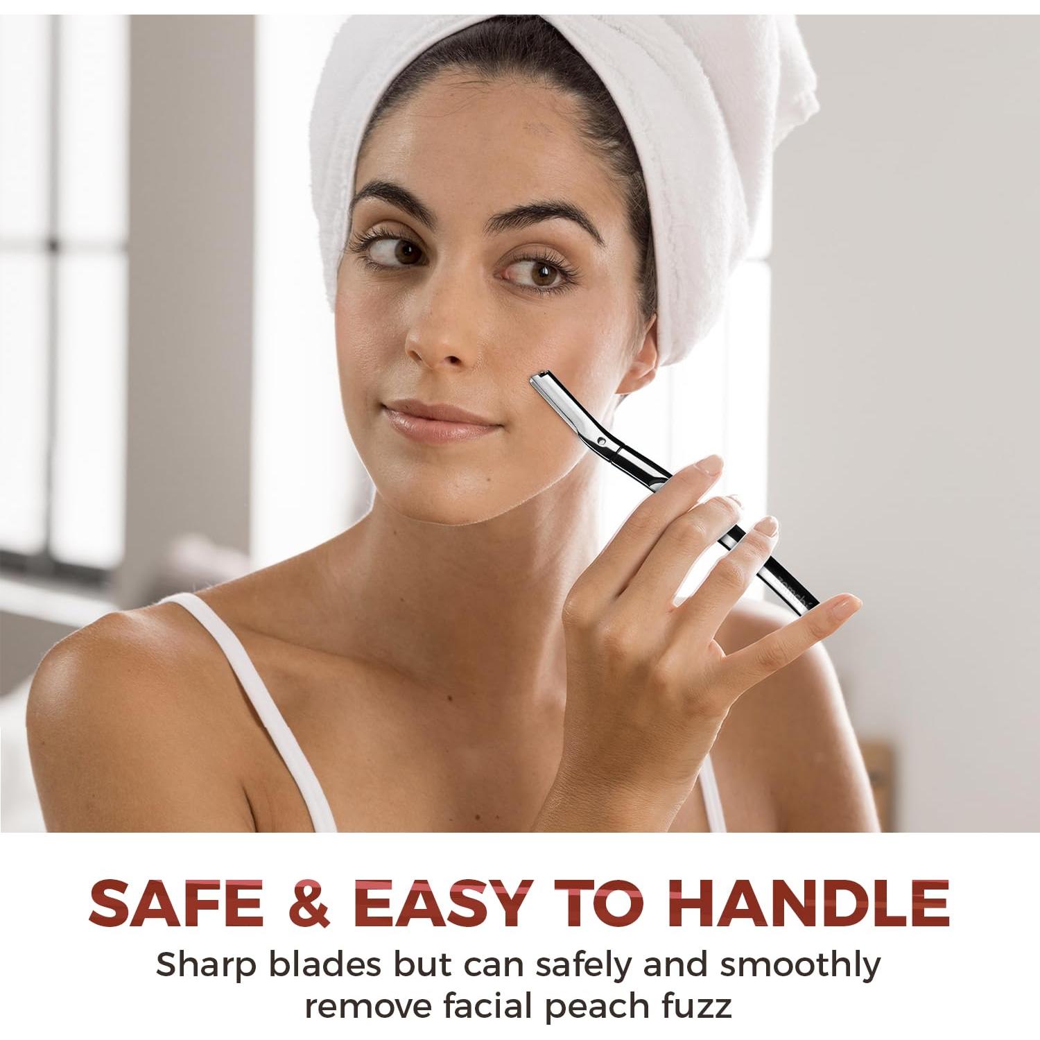 Rasuradora Facial ZOMCHI Plata Pulida con 11 Cuchillas Repuesto