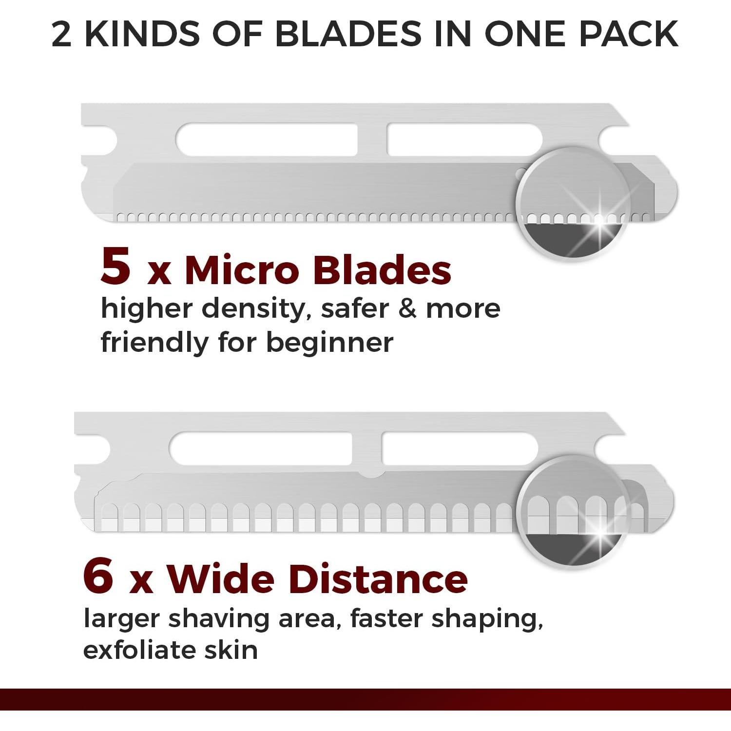 Rasuradora Facial ZOMCHI Plata Pulida con 11 Cuchillas Repuesto