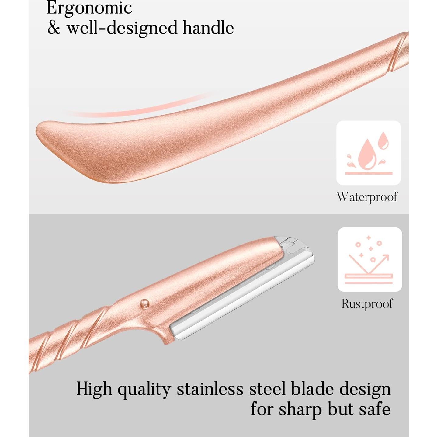 Cuchilla de Cejas ENNVA Oro Rosa con 7 Cuchillas Reemplazables